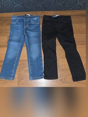 Kids Stretch Denim & Black Jegging Pants - 2 Pack